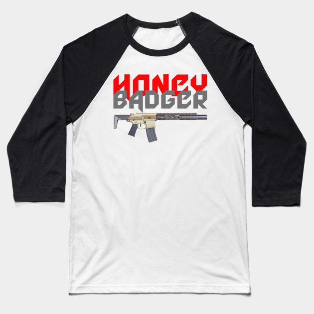 Honey Badger By Q Baseball T-Shirt by Aim For The Face